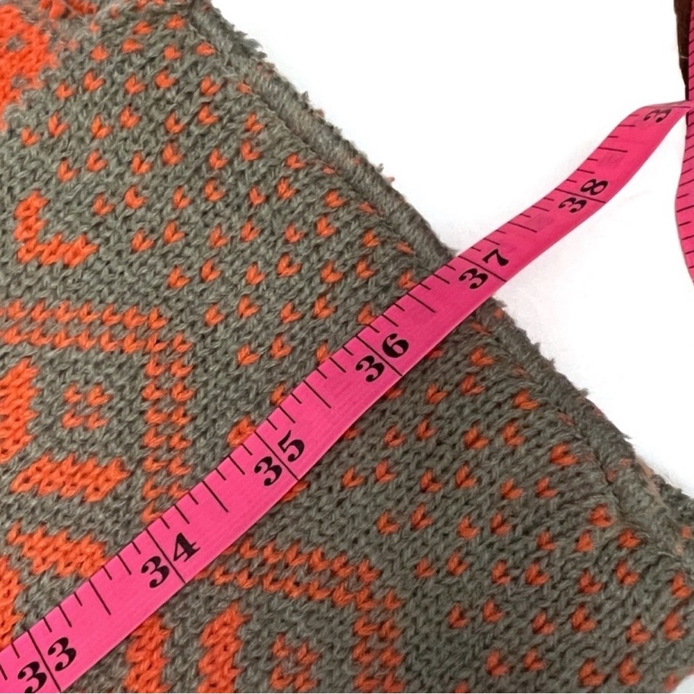 Simplicity Knit Winter Scarf Wide Long Wrap Gray and Orange Reversible U… - Picture 12 of 15